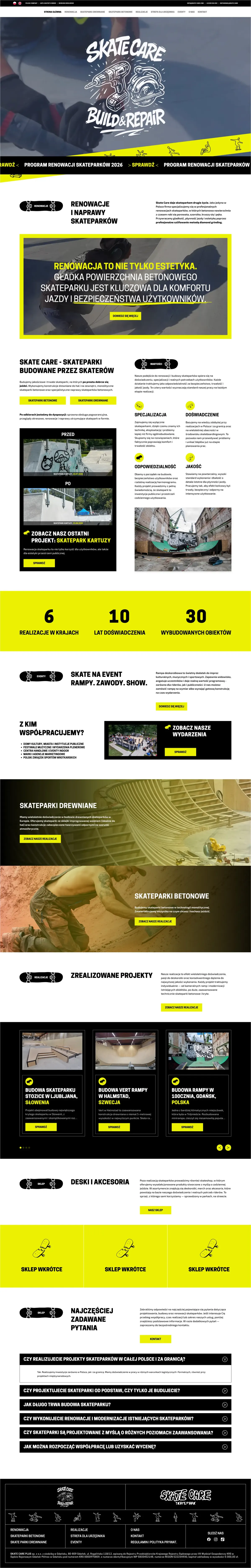Skate Care — Strona główna (Desktop)